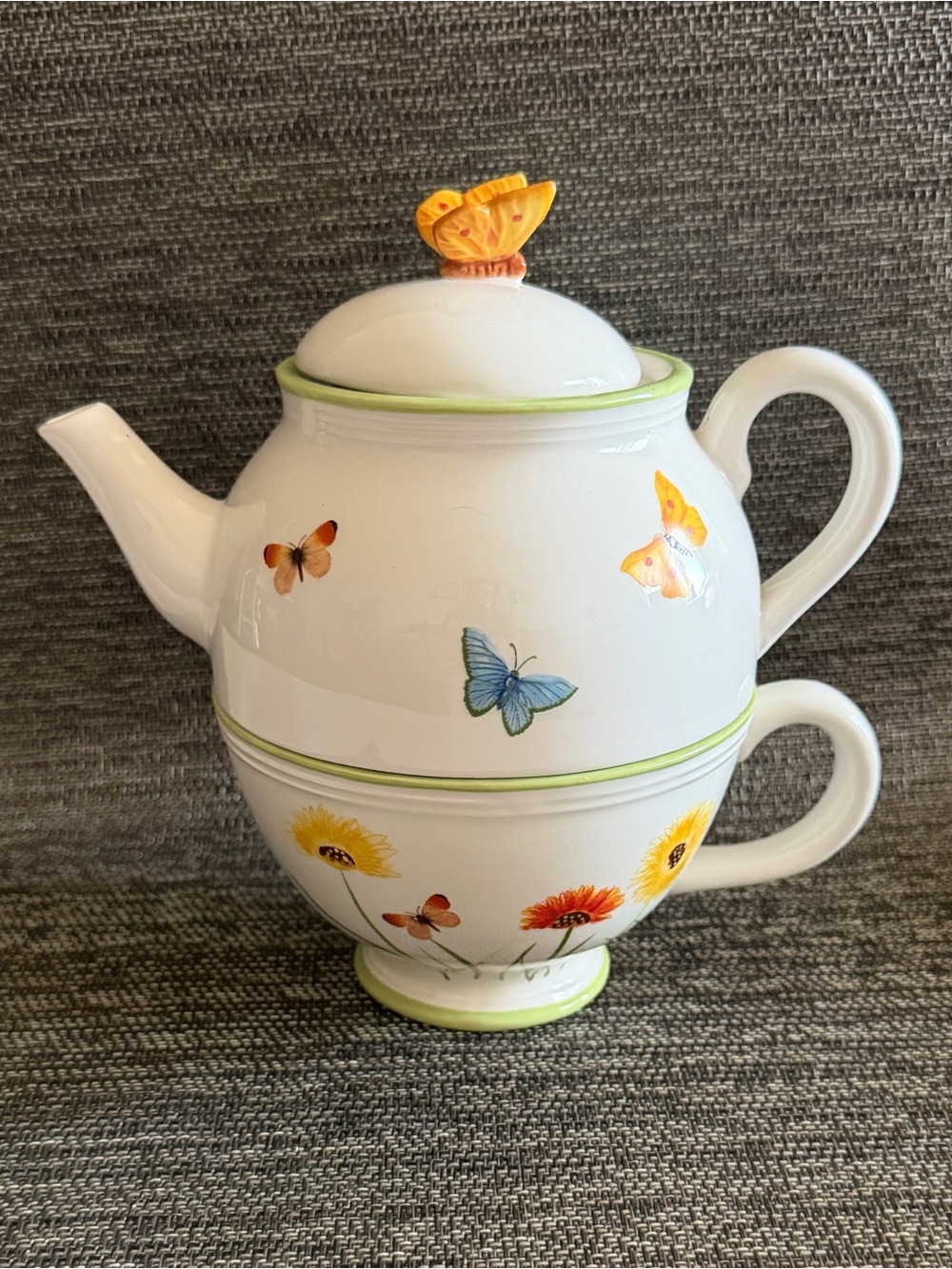 Ceramic Butterfly Tea for One Set
